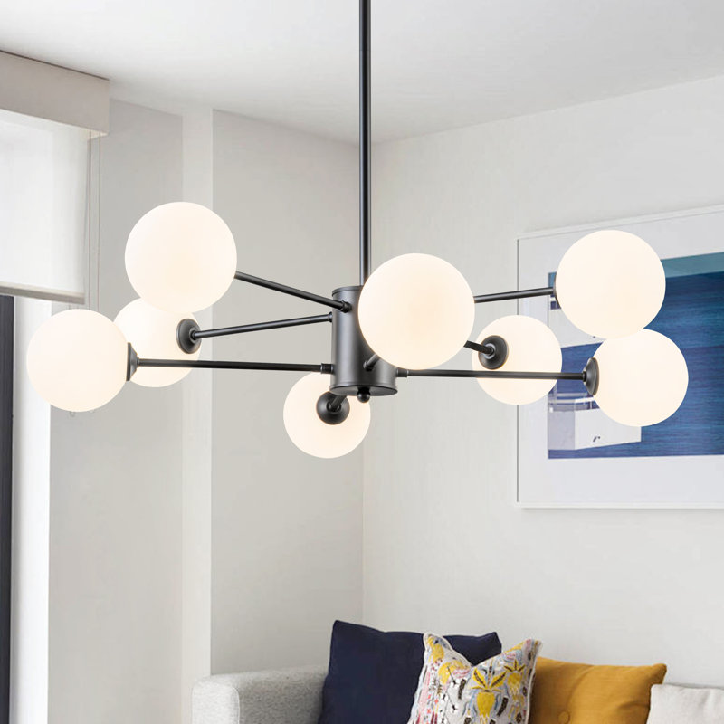 8 - Light Dimmable Sputnik Modern Linear Chandelier