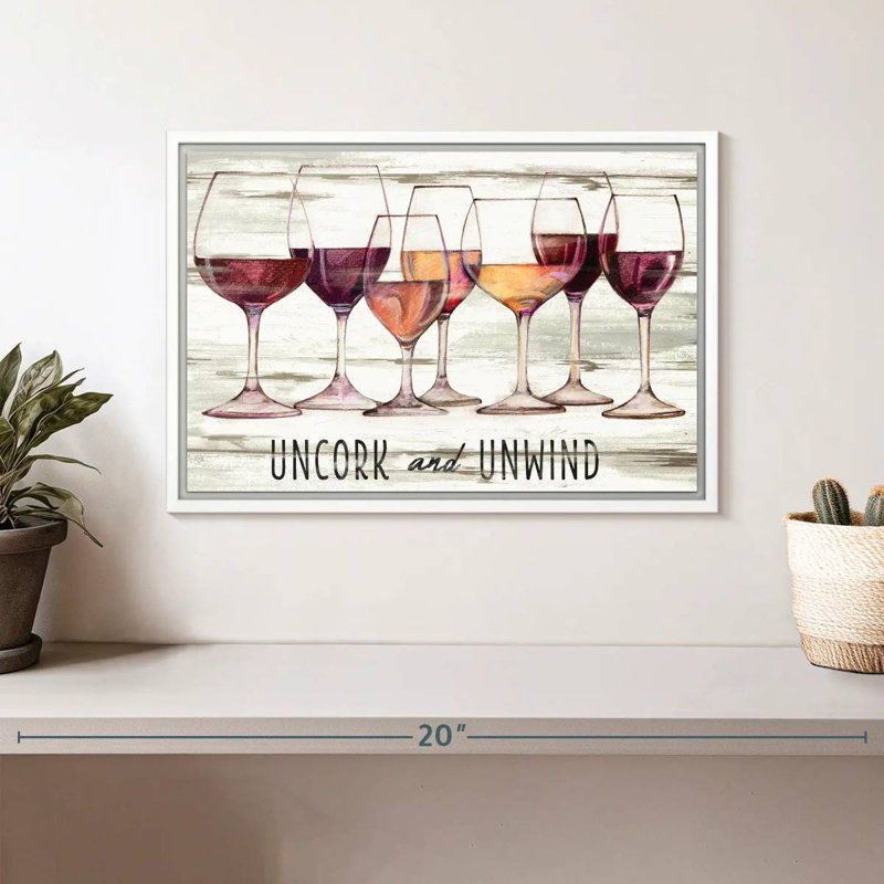 Wine Line II, Cadre flottant blanc, 13 po x 9 po