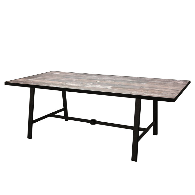 Marin Outdoor Rectangle Dining Table, Carbon Black, Venice Beach