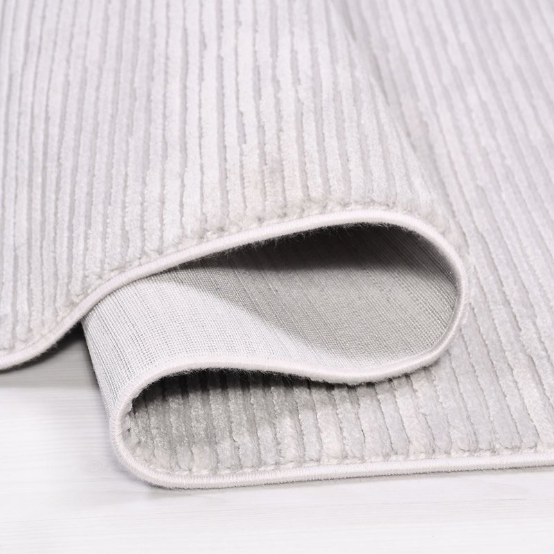 Tapis beige moderne lavable à la machine, Rectangle 4 pi x 5 pi 11 po