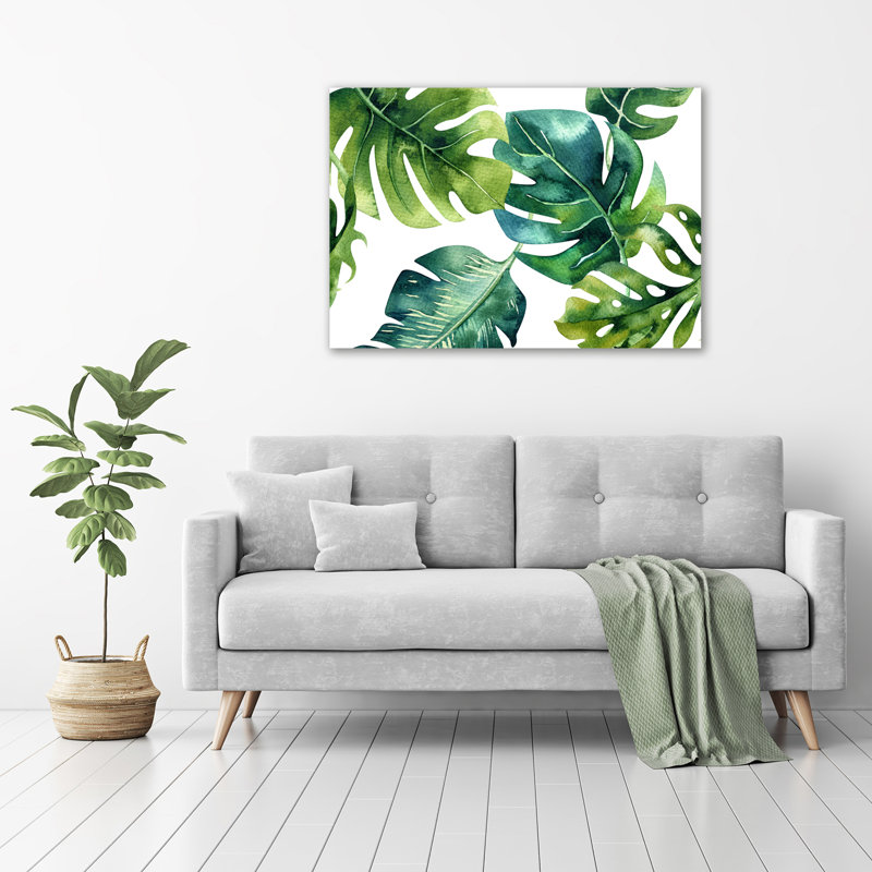 Tropical Leaves - Wrapped Canvas Painting