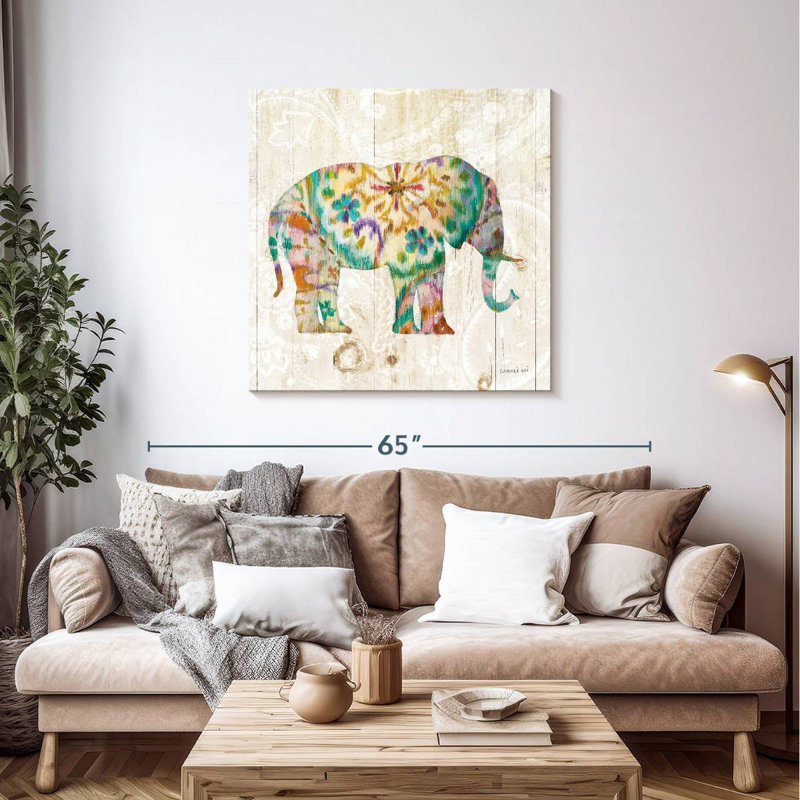 Éléphant Bramho Boho Paisley I, H 39 po x l 39 po