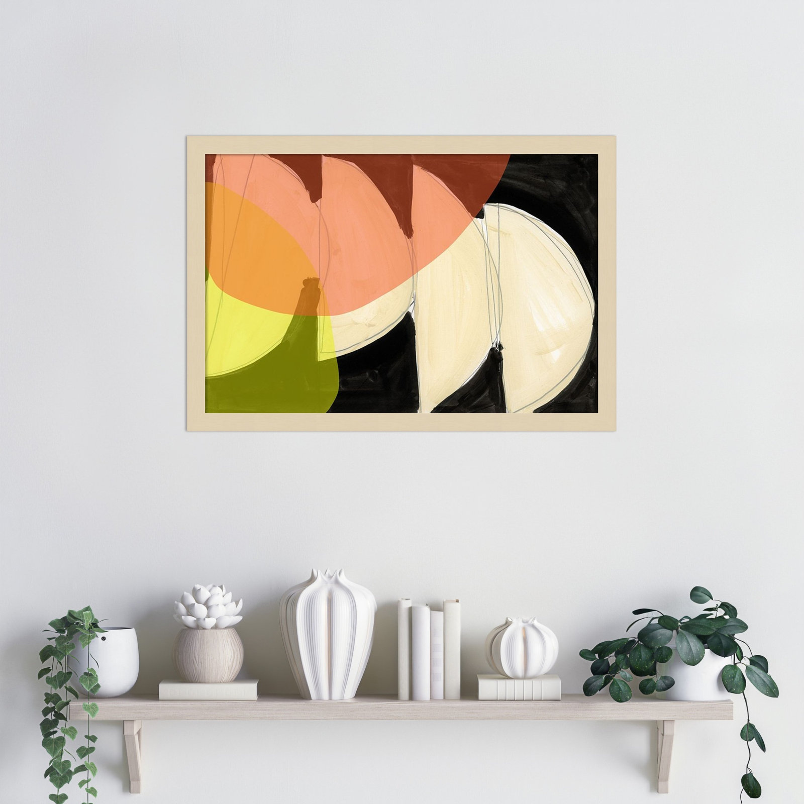 Gilpin "Four Semi Moons I" Print, 15" H x 21" W, Brown