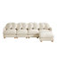 Grand canapé d'angle compressible, canapé 5 places en chenille, salon beige moderne-903498818