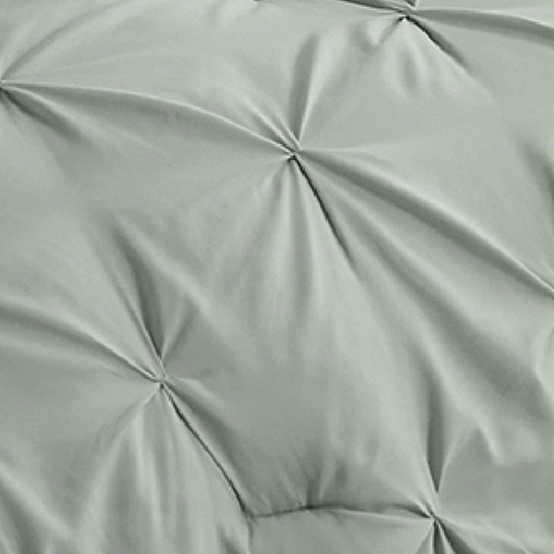 Bedsure King Pintuck Bed-in-a-Bag- Sage Green Pinch Pleat Comforter with Sheets, Pillowcases & Shams, Gift for Mother's Day