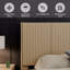 Tête de lit en bois moderne à panneau mural cannelé de taille très grand 80,2 po Modern Farmhouse-2115867812-2115867809