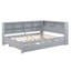 Lit de jour gris en bois pleine grandeur avec lit gigogne escamotable, tablette de rangement et charge, idéal pour une chambre à coucher au design minimaliste-1579867563-1579867561