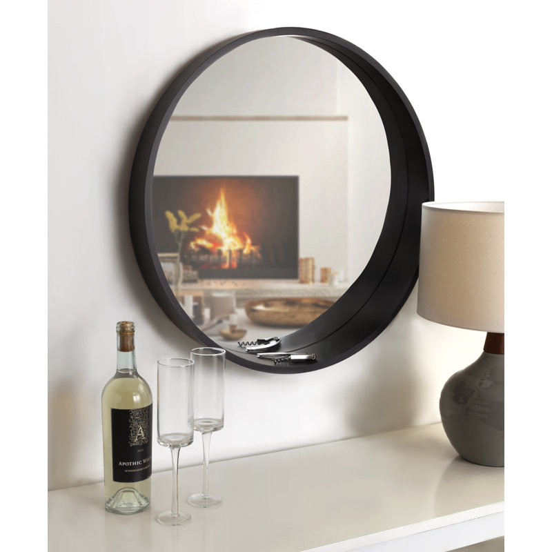Ali-Rose Round Mirror, Black
