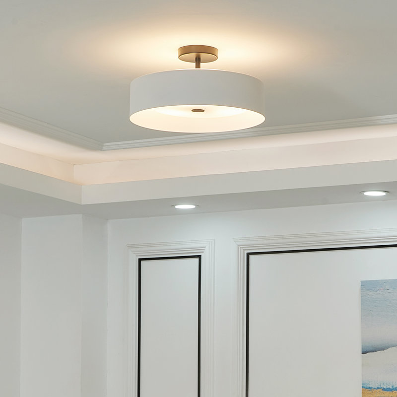 Hud Semi Flush Mount, Matte Black, Black/White