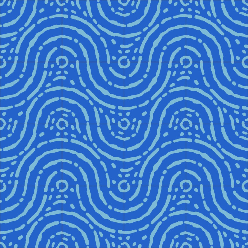 Grotta 8" x 8" Cement Patterned/Concrete Look Wall & Floor Tile, Azzurra