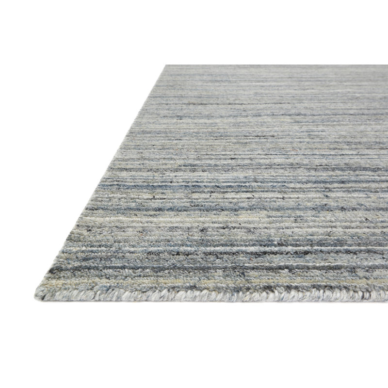 Tapis bleu ciel tissé à la main Vaughn, Rectangle 7 pi 9 po x 9 pi 9 po