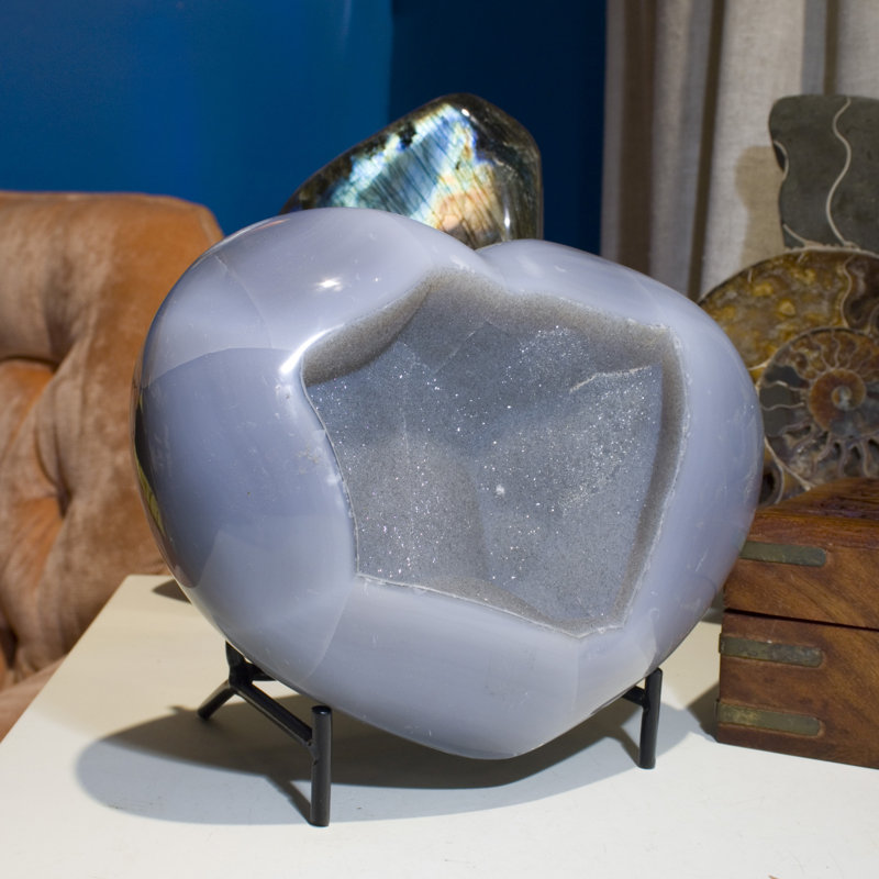 Druzy Chalcedony Agate Heart - Brazil