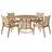 Mariner Modern Coastal Acacia Wood Outdoor Dining Table with PE Wicker Pedestal Base-954359328