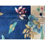 Tapis antique en laine beige et bleu marine Art Deco