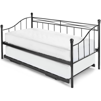 Antwerp Metal Daybed with Trundle and Mattress