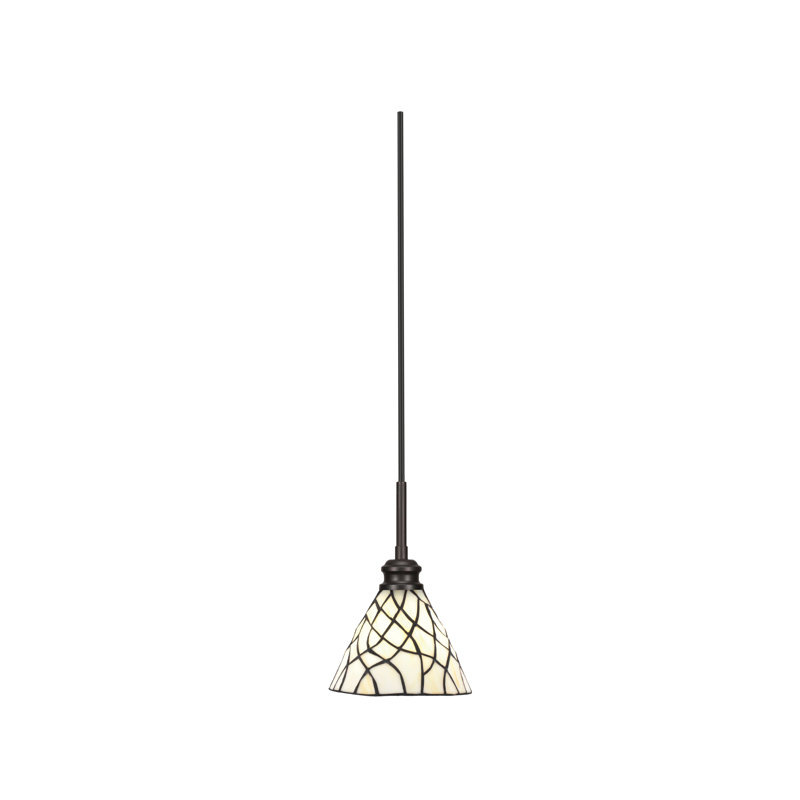 Mini-luminaire suspendu à cordon Edge, fini espresso, avec verre Sandhill
