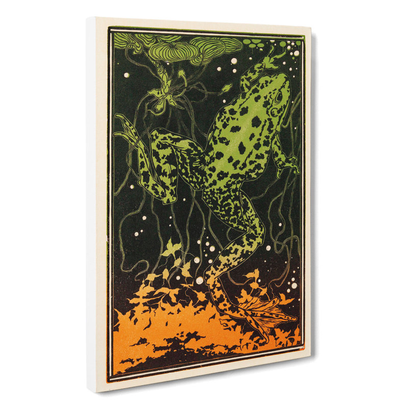 CAN3960CAN Swimming Frog by Julie De Graag - Wrapped Canvas Painting, 35cm H x 35cm W x 3cm D