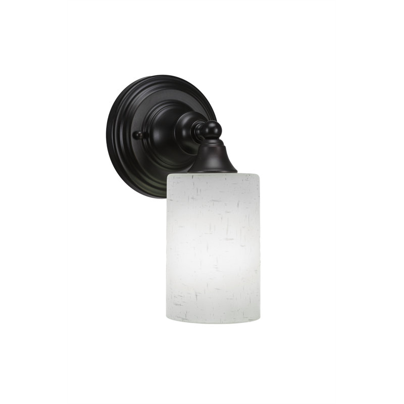 Applique murale en verre mousseline blanche de 4 po, Espresso