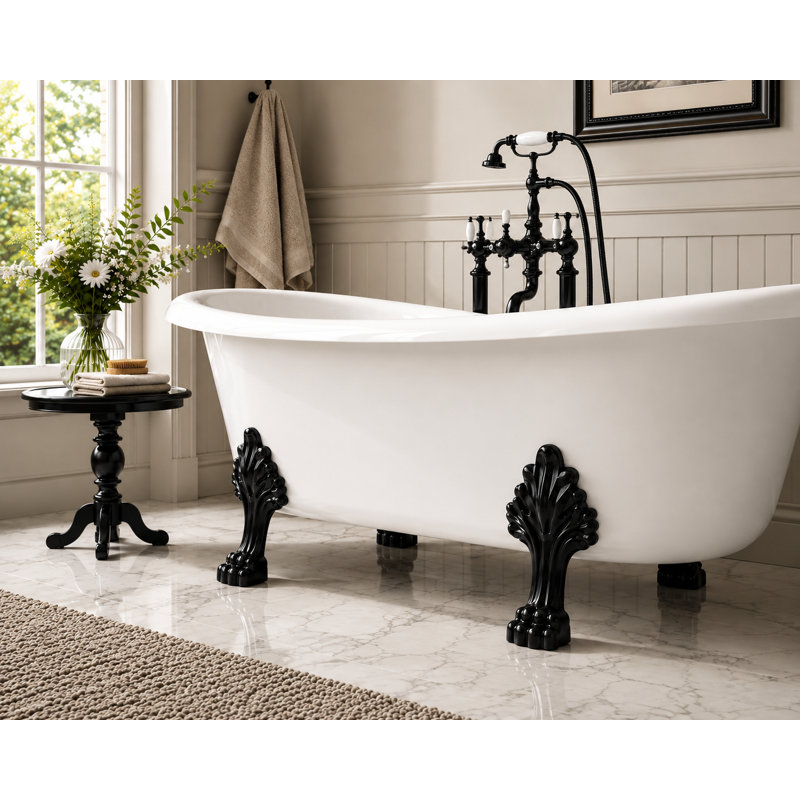 Accessoire de baignoire sur pieds Dakota Vienna, Noir mat