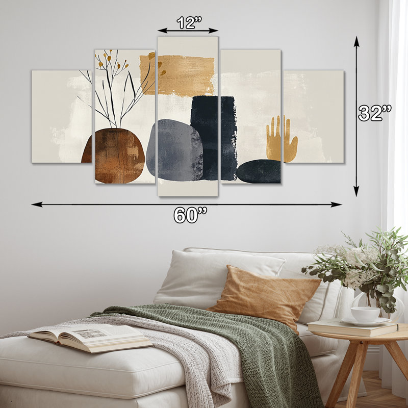 Minimal and Botanical Nature Forms - Abstrait minimalisme, ensemble d'art sur toile