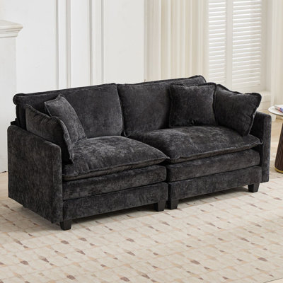 Schmucker Modular Oversized Deep-Seat Cloud Sofa, Modern Double-Layer Cushion Cloud Couch