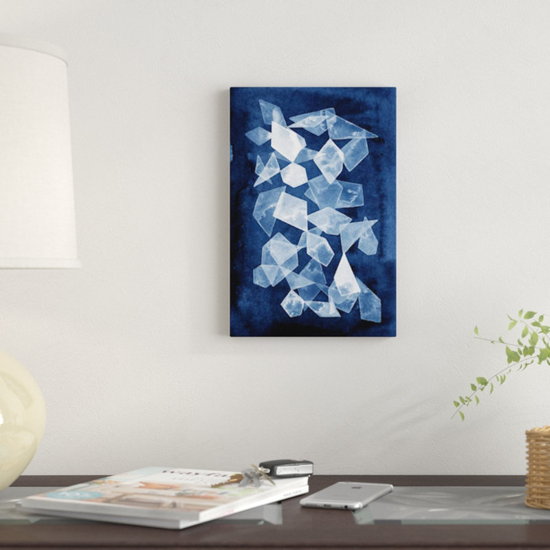 «Indigo Glass I», impression sur toile, H 18 po x l 12 po x P 1,5 po, Toile tendue, Pas de tapis