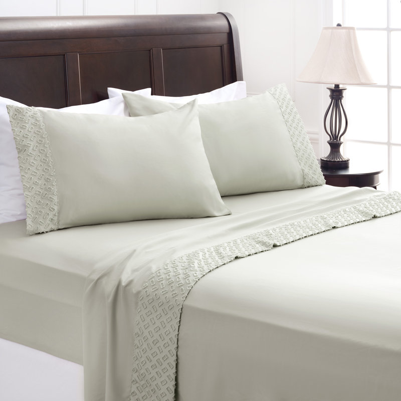 Percale Sheet Set, Queen Sheet Set + Fitted Sheet + 2 Pillowcases, Sage