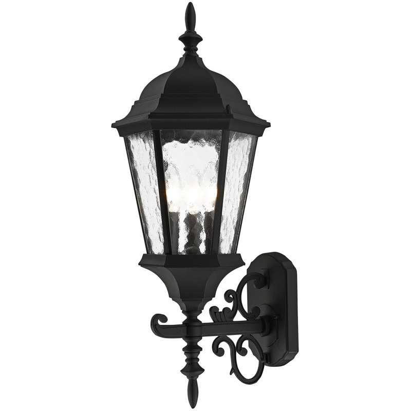 Luminaire suspendu d'extérieur à 3 lumières 9,5 pouces TBK - abat-jour en verre transparent