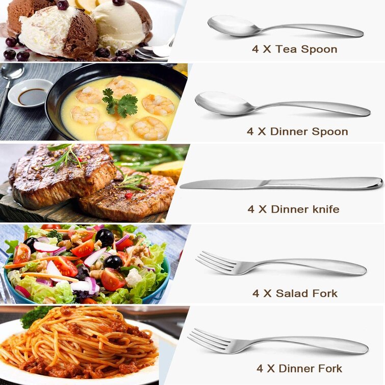 Prep & Savour Colby Stainless Steel Flatware Set - Service for 4 & Reviews