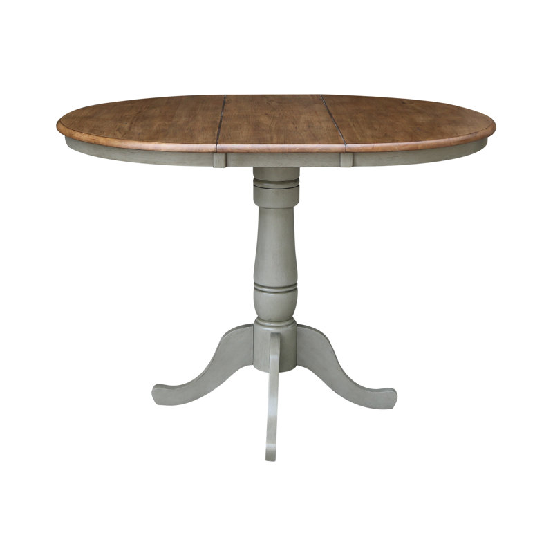 Fabian Counter Height Solid Wood Dining Table, Hickory/Stone