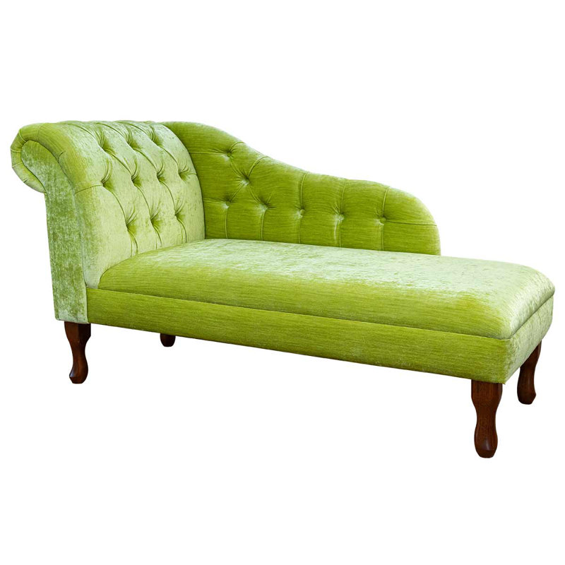 Upholstered Chaise Lounge, Mahogany