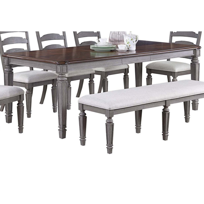 Mobilier de salle à manger moderne de style contemporain gris clair et cerisier 1pc
