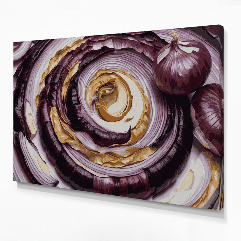 Légume, oignon, toile brune sur toile, H 12 po x l 18 po