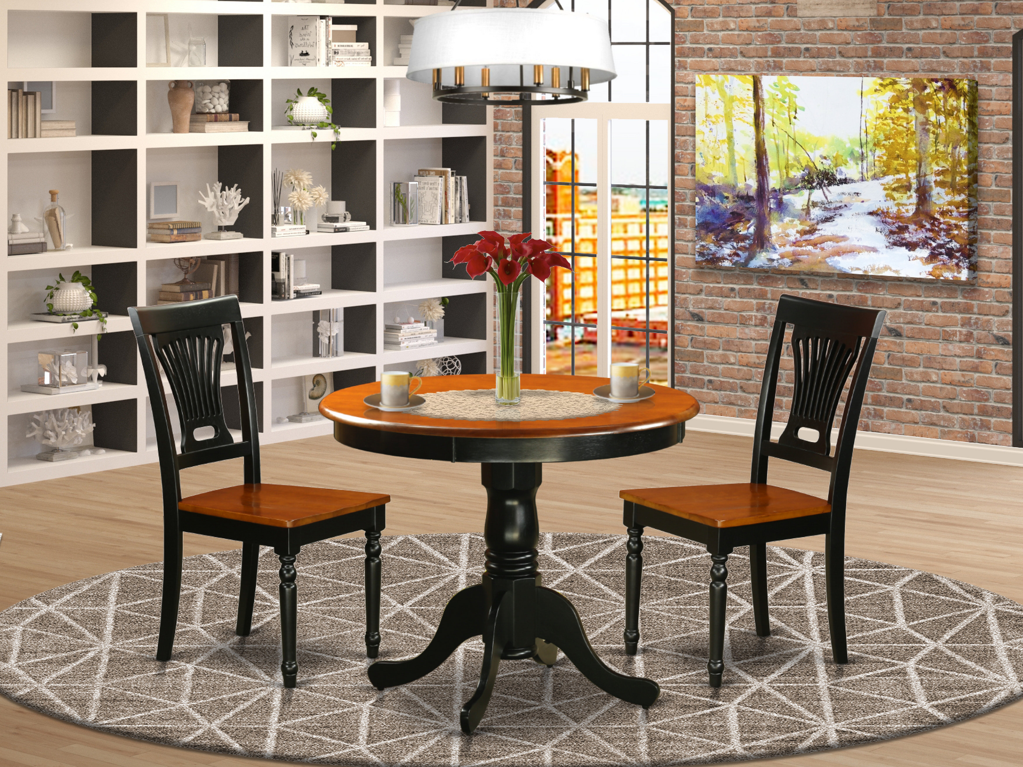Rosalind Wheeler Gabilan 3 - Piece Rubberwood Solid Wood Dining Set ...