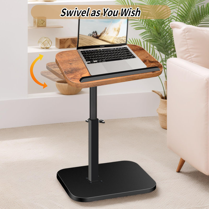 Adjustable Side Table, C Shaped End Table For Couch, 360° Swivel Small Side Table End Tables For Living Room, Bedroom, TV Tray Table For Couch