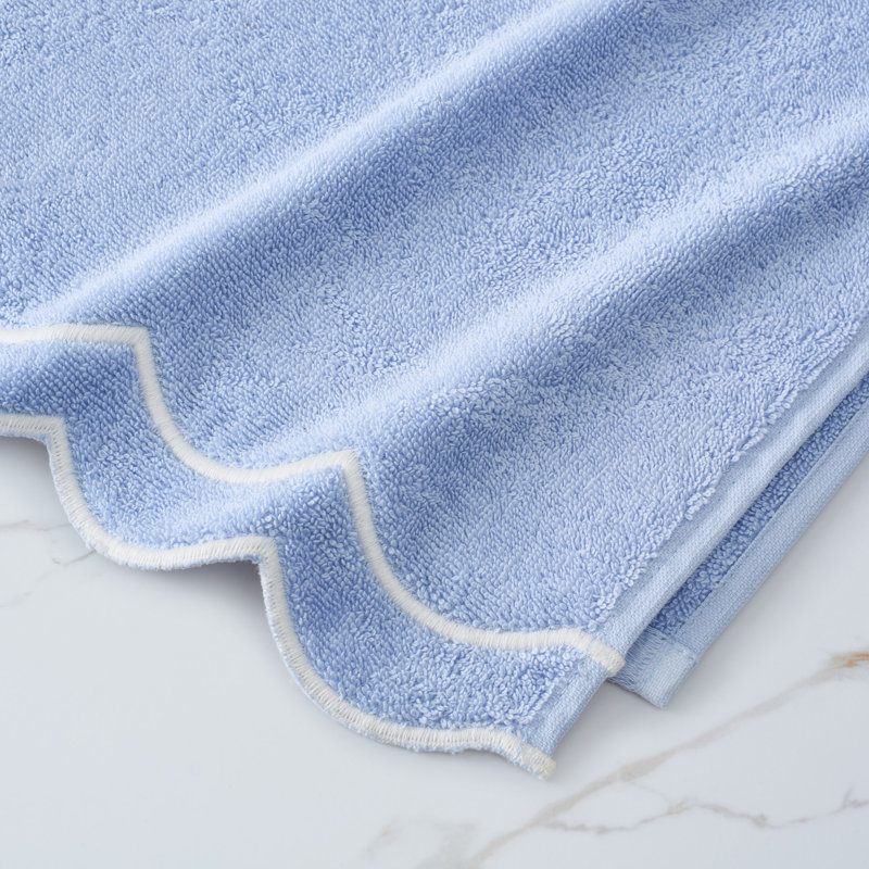 Peri Home Scallop Hand Towel, Blue Ground