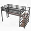 Lit mezzanine simple TG avec bureau et escalier de rangement