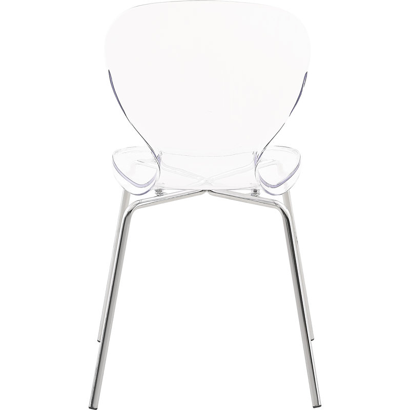 Eudora 18'' H Stacking Side Chair, Chrome Lucite Polycarbonate