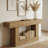 63" Farmhouse Console Table With 2-Tier Shelves, Entryway Table with U-Shaped Base, Narrow Long Sofa Table for Hallway, Foyer-1387891744