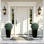 Artificial Flowers Outdoor, 2 Pack Artificial Boxwood Topiary Ball, Fake Plants Plastic Shrubs Faux Evergreen Greenery for Front Door Garden Indoor Home Decor