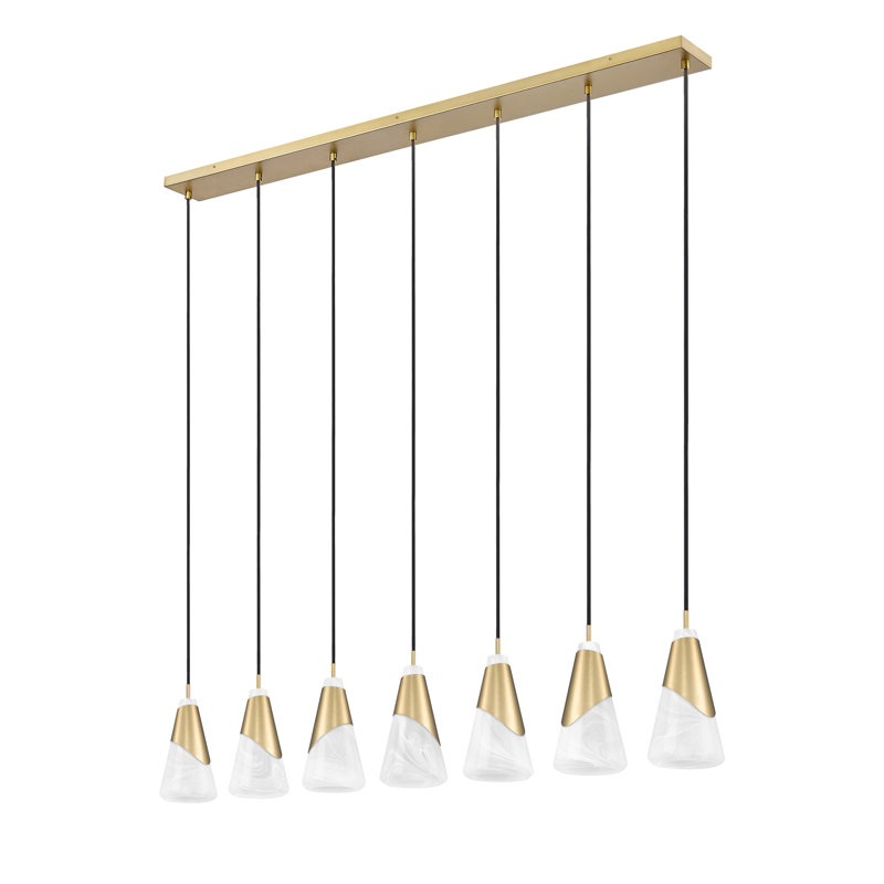 Lustre linéaire Jamess, Doré, 7 lumières