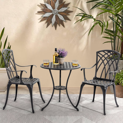 Aatifa Round 2 - Person 25.39'' Long Aluminum Dining Set