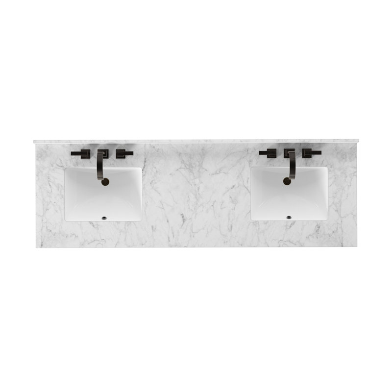 Everett Double Vanity-Satin Light Wash Oak, Satin Espresso Oak Veneer