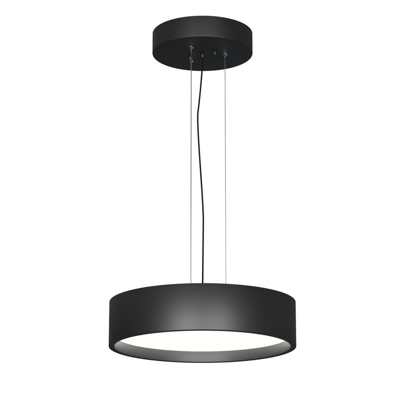 Gilda 1 - Light LED Drum Pendant, 12 cm H x 50 cm W x 50 cm D, Matt Black
