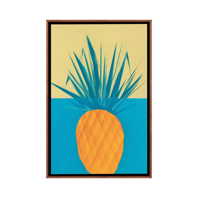 Pineapple by VCalvento - Print on Canvas, 152.5 cm H x 101.5 cm W, Classic Brown Wood Framed