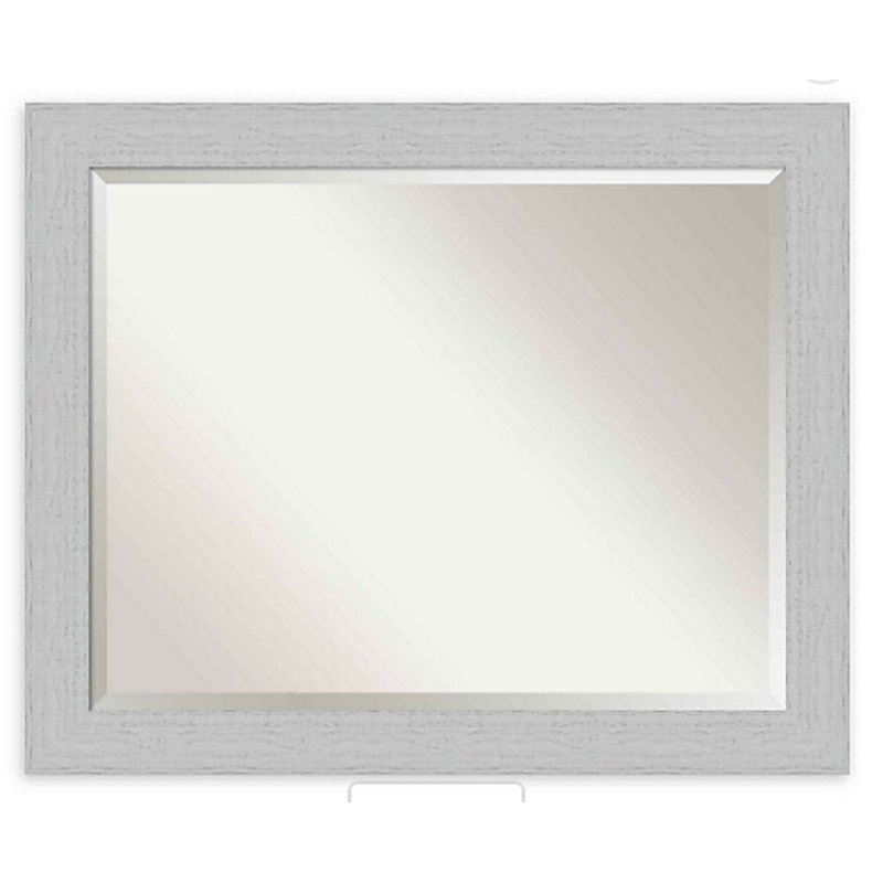 Miroir mural en bois blanc, 24,25 po x 24,25 po