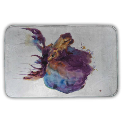 Abstract moose Bath Mat with Non-Slip Backing - Quick Dry Memory Foam Bathroom Rug - Absorbent - Modern Plush Spa-Style - Machine Washable