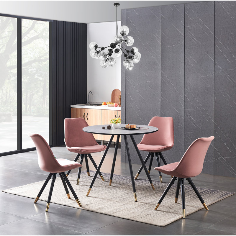 4 - Person Dining Set, Grey, Pink