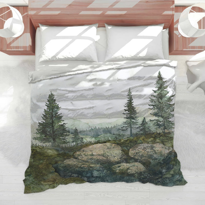Mountain Forest Landscape Comforter, Queen