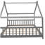 Lit double en bois, gris